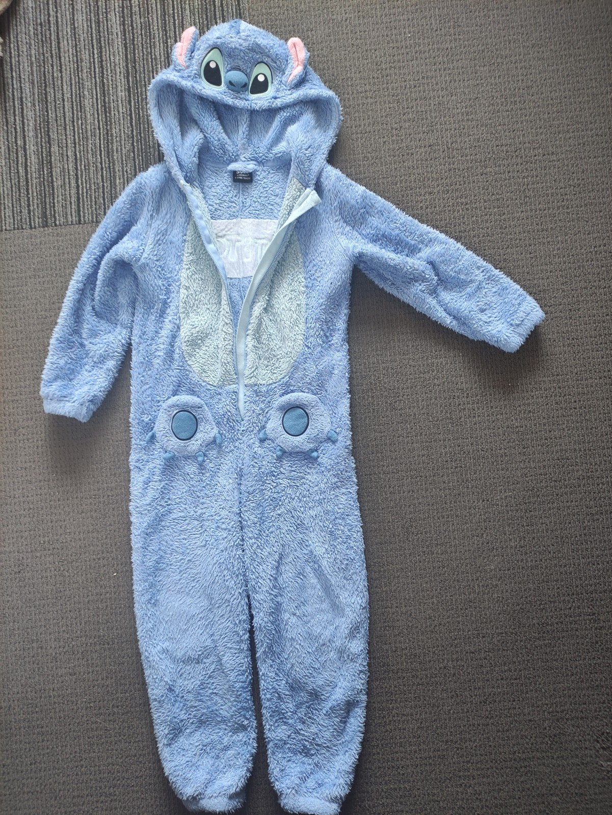 Stitch onesie pyjama, blauw, maat 134, Ophalen of Verzenden, Gebruikt, Jongen of Meisje