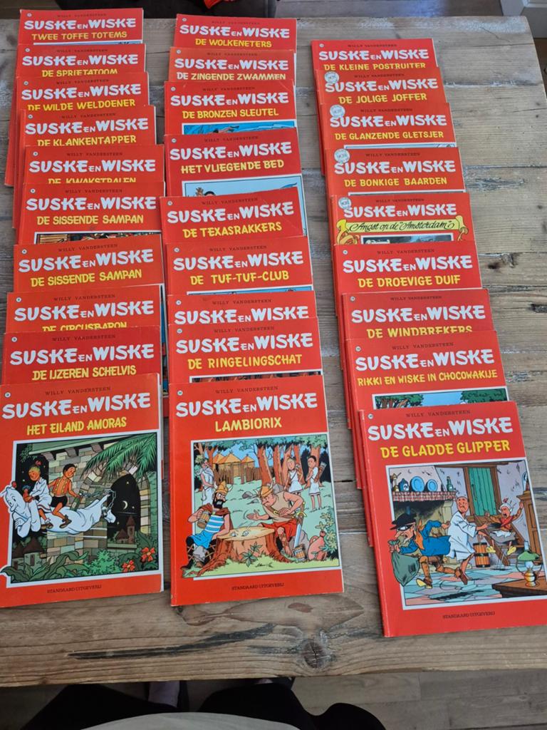 Suske en Wiske collectie jaren '80 met 4 eerste drukken, Boeken, Stripboeken, Meerdere stripboeken, Ophalen of Verzenden, Gelezen