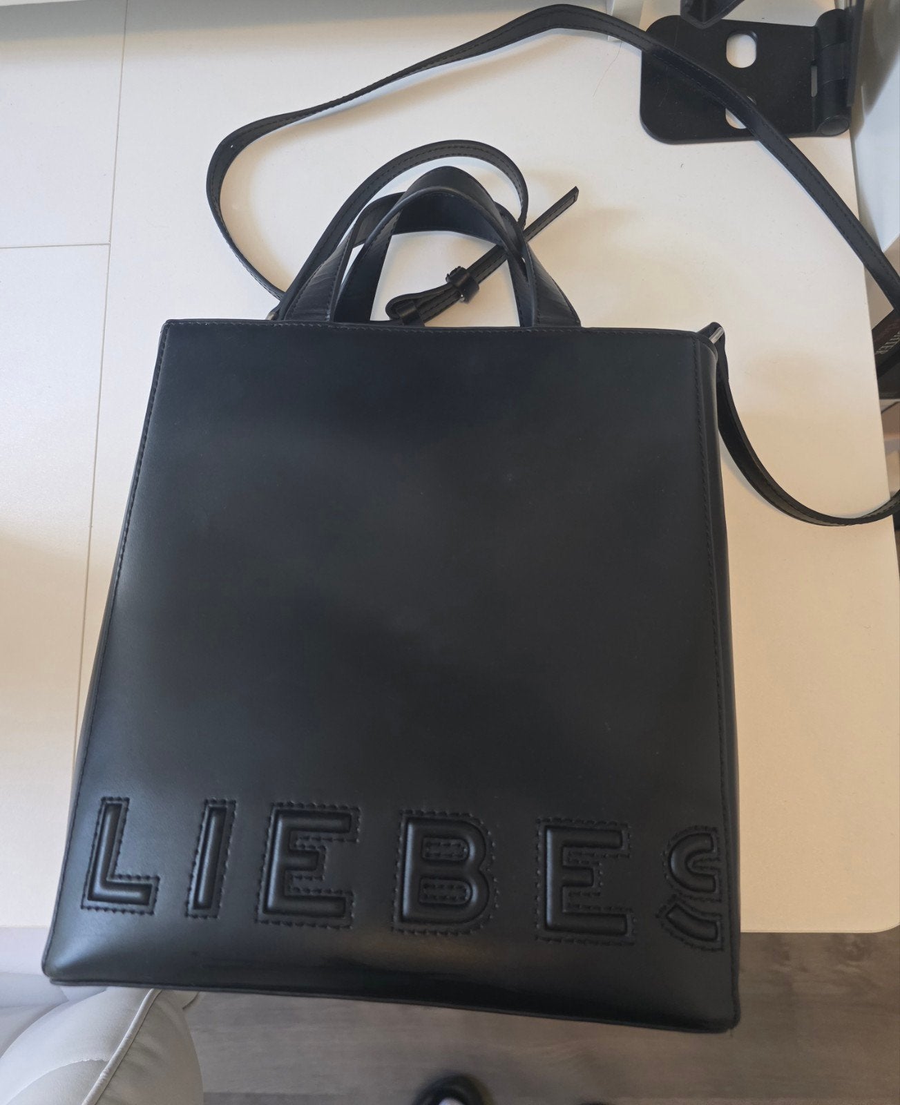 Liebeskind Berlin Paperbag tote S zwart leer, Ophalen of Verzenden, Zo goed als nieuw, Zwart, Overige typen