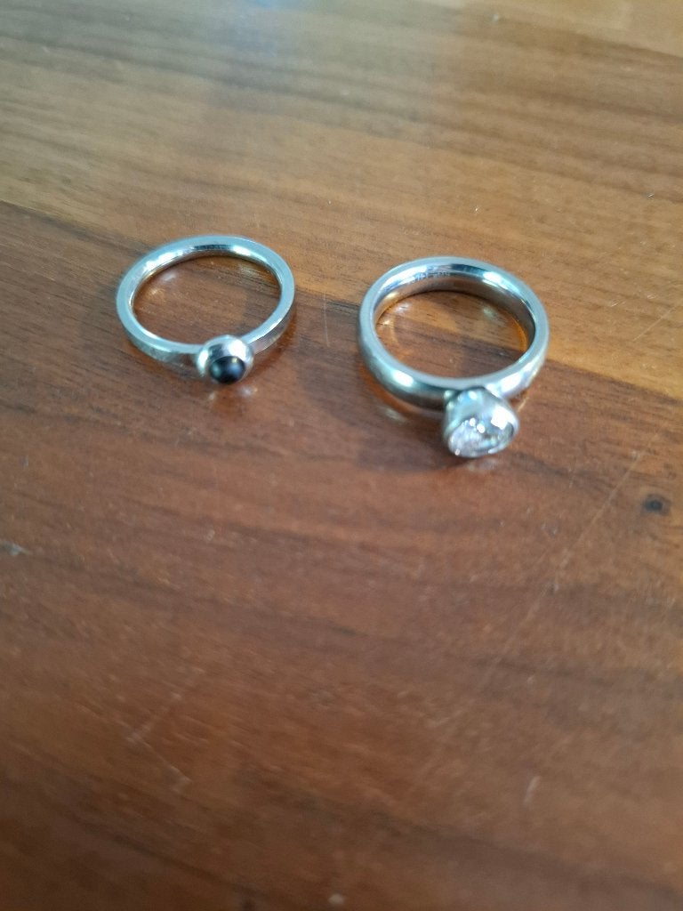 Melano ringen, IJzer of Staal, Ophalen of Verzenden, Dame, Zilver