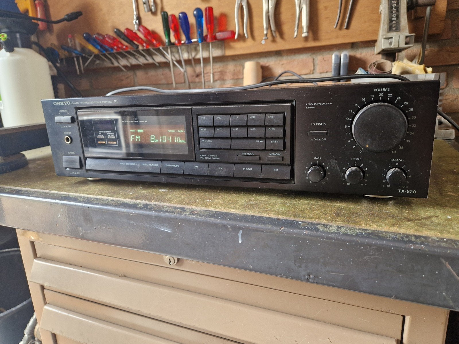 Onkyo TX-820 Quartz Synthesizer Tuner Amplifier, Gebruikt, Ophalen of Verzenden, 60 tot 120 watt, Stereo