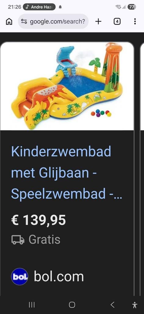 Intex kinderzwembad met glijbaan 2.49x191x1.09, Tickets en Kaartjes, Eén persoon, Cadeaubon