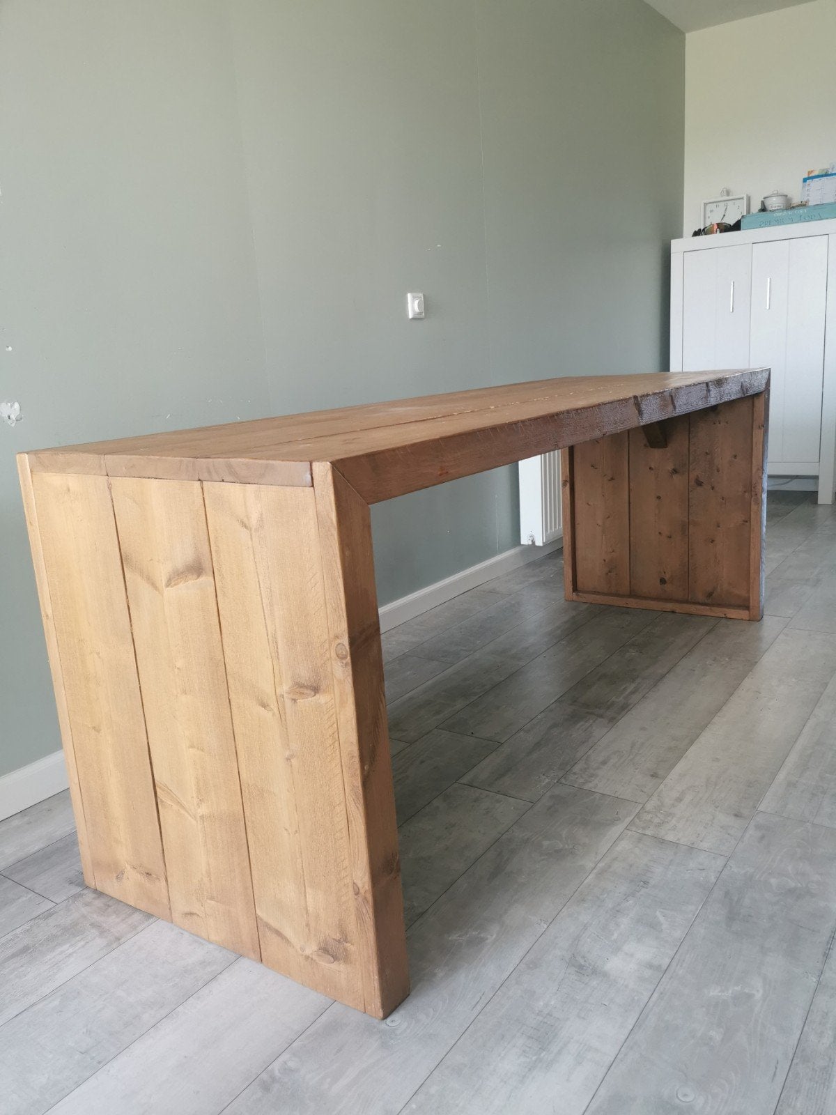 Steigerhouten bureau 200x66,5x78 cm, Ophalen, Gebruikt, Hout