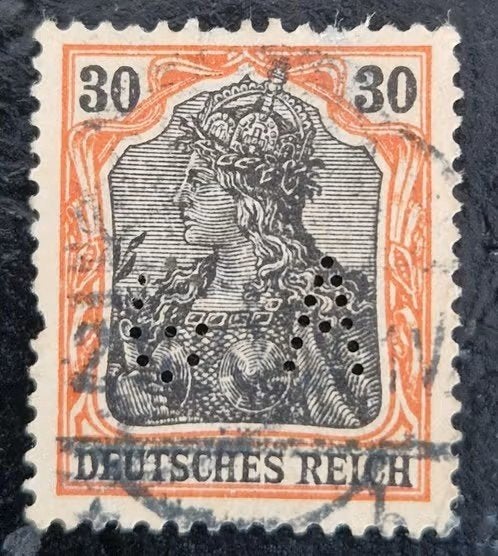 Duitse Reich 1902 -  Yvert 72 -  Germania - perfin, Ophalen of Verzenden, Duitse Keizerrijk, Gestempeld