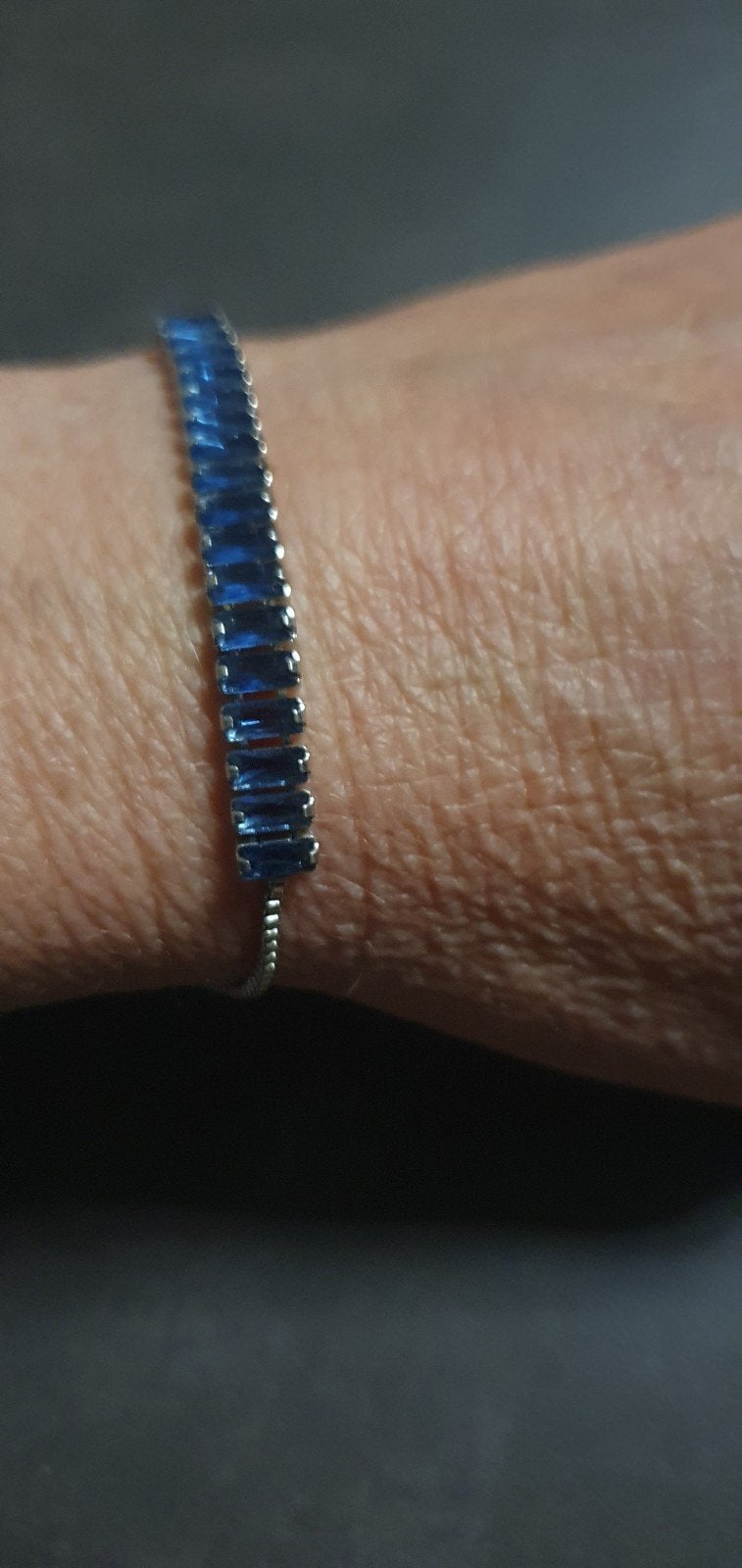 Verstelbare RVS Armband met Blauwe Stenen, Staal, Blauw, Nieuw, Ophalen of Verzenden