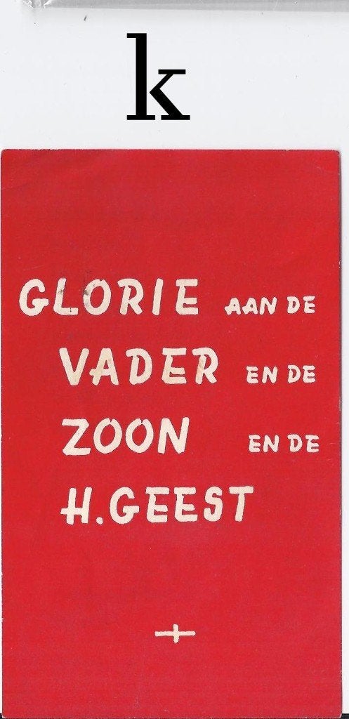 Bp324 devotieprentje ( K ) glorie aan de vader, Ophalen of Verzenden, Gebruikt, Kaart of Prent