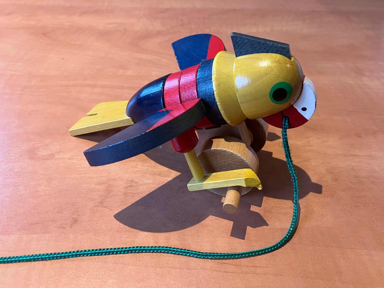 Vintage houten loopvogel - vleugels bewegen, Ophalen of Verzenden, Zo goed als nieuw, Duw- of Trekspeelgoed