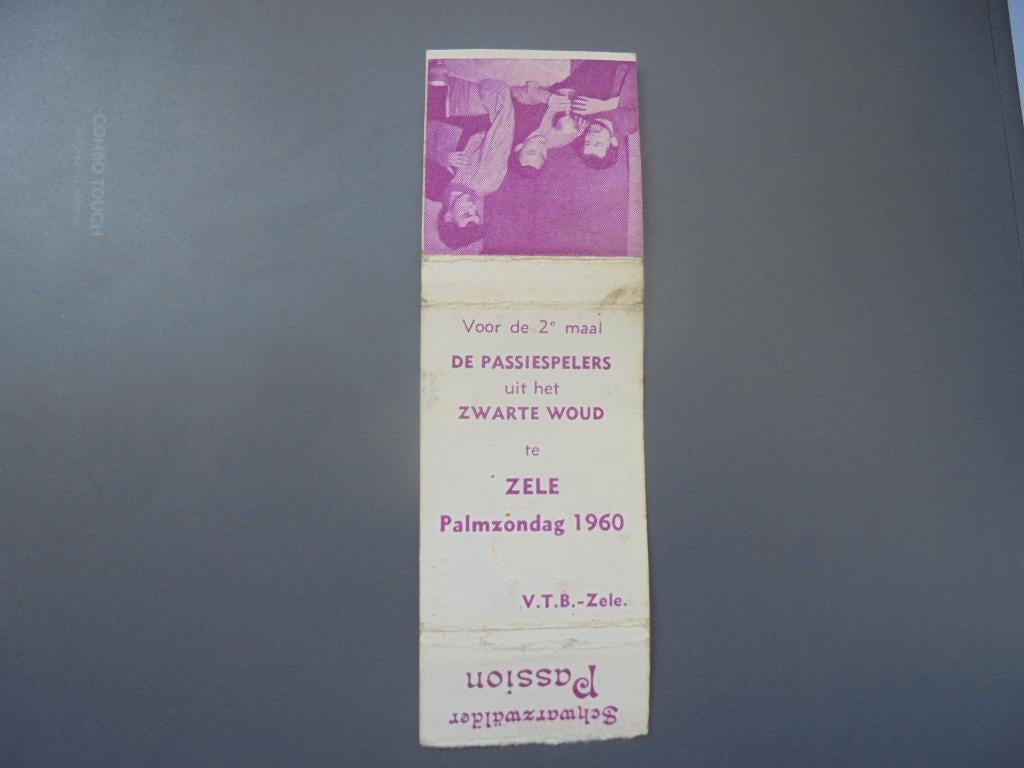 Oud lucifermerk Passiespelers Zwarte Woud 1960, Verzamelen, Ophalen of Verzenden, Zo goed als nieuw, Luciferdoosjes of -merken