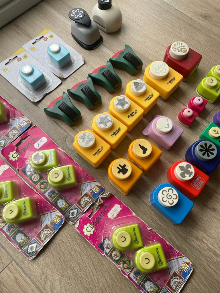 Grote collectie ponsen voor knutselen en scrapbooking, Hobby en Vrije tijd, Gebruikt, Overige thema's, Gereedschap of Toebehoren