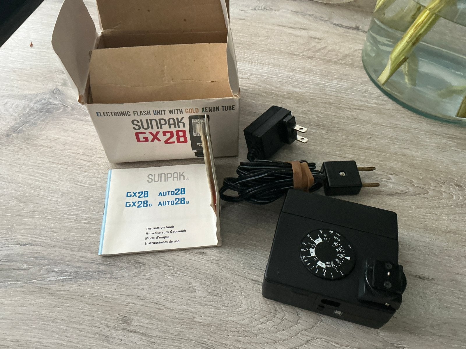 Sunpak GX28 Flitser - Vintage flitser met handleiding, Gebruikt, Externe flitser, Ophalen of Verzenden, Sunpak