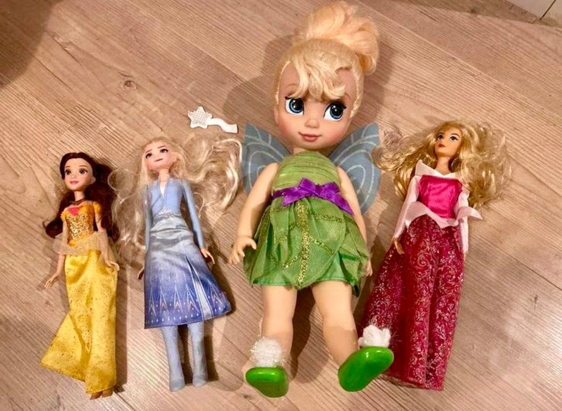 Disney prinses poppen:grote Tinkerbell, Elsa, Belle & Aurora, Ophalen, Gebruikt, Overige typen