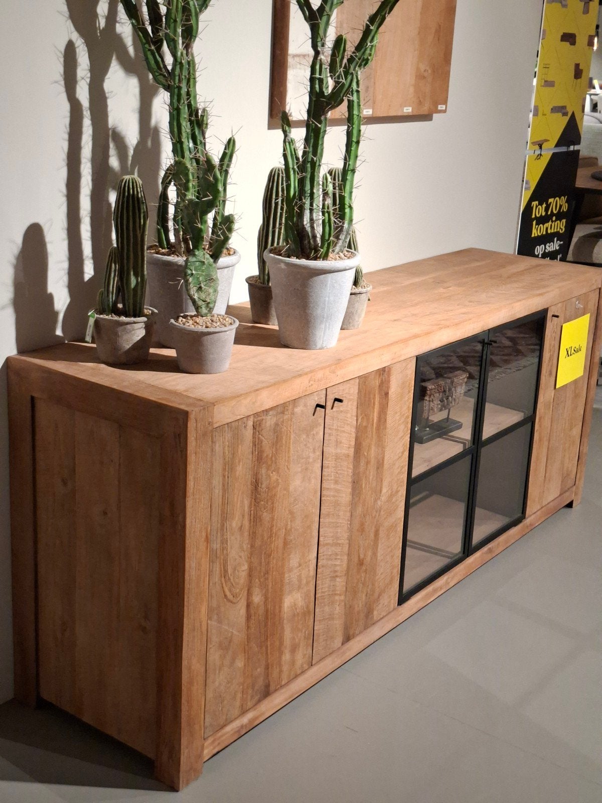 Showroommodel Dressoir bruut teakhout, Ophalen, Teakhout, Nieuw, 200 cm of meer