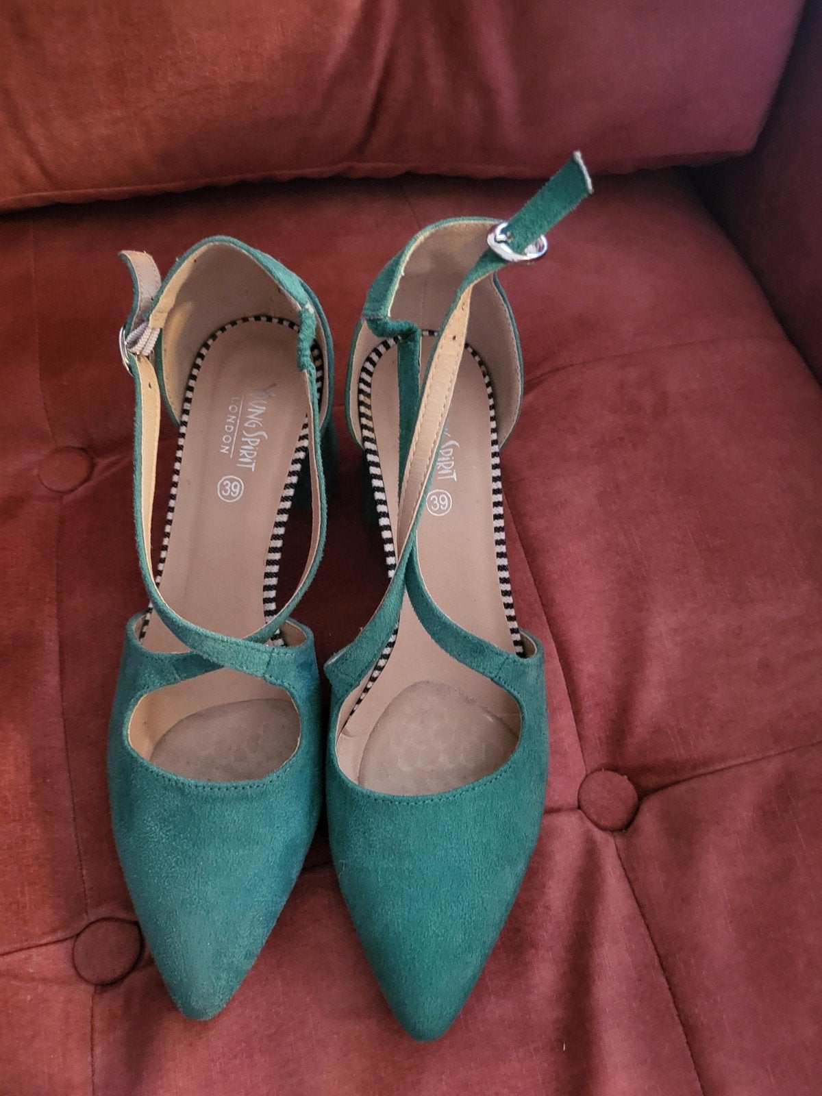 aparte groene damesschoenen maat 39 blokhakje, Dansschoenen, Ophalen of Verzenden, Zo goed als nieuw, Young spirit