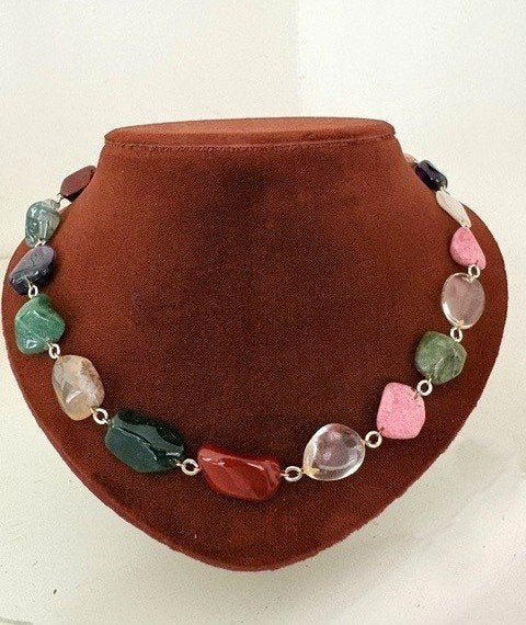 Agaat Collier met 20 Verschillende Agaten en Zilver, Overige kleuren, Verzenden, Nieuw, X