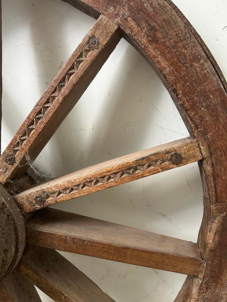 Antiek Karrewiel - Decoratief Houten Wiel, Antiek en Kunst, Ophalen
