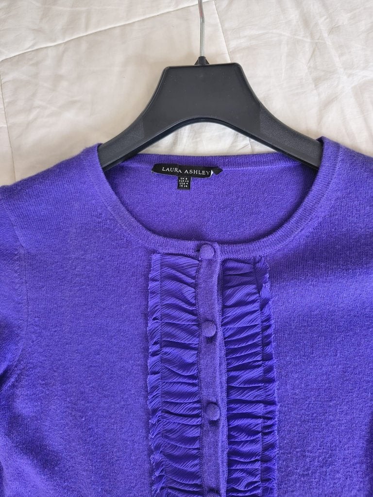 Laura Ashley paars vest maat 34 met wol, Paars, Ophalen of Verzenden, Maat 34 (XS) of kleiner, Gedragen