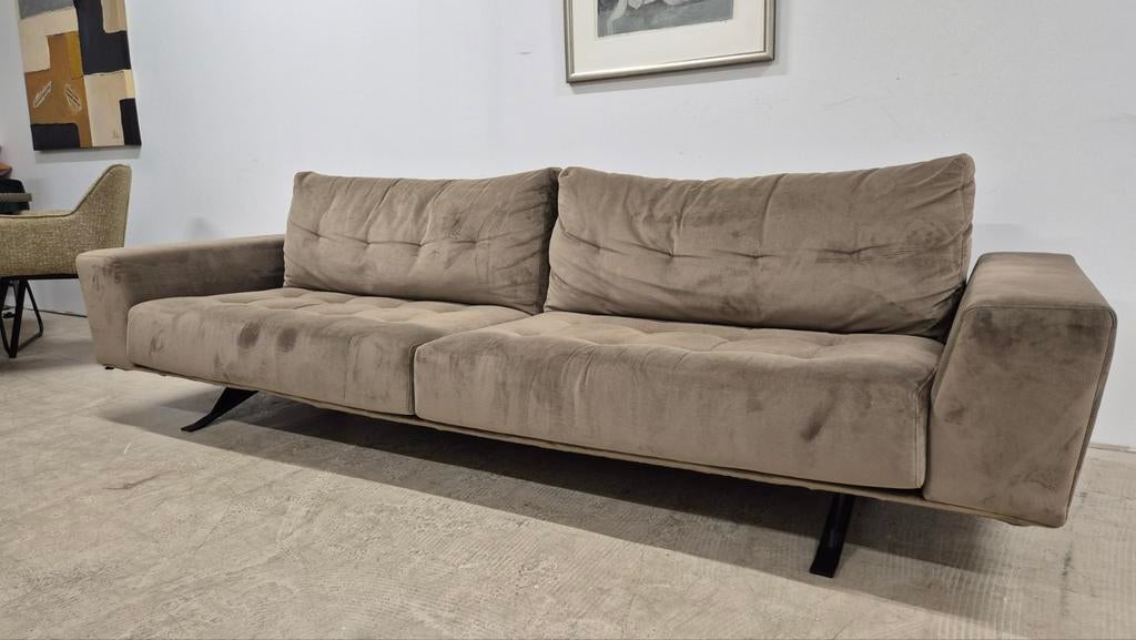 Passe partout 4 zits velvet design bank in perfecte staat!, 250 tot 300 cm, Ophalen of Verzenden, Zo goed als nieuw, Rechte bank