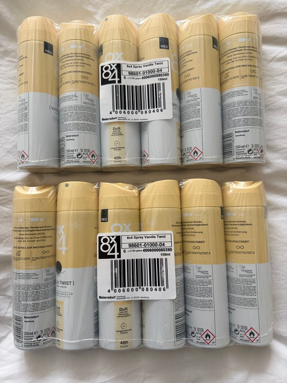 8x4 Deodorant Spray Vanilla Twist - 10 stuks, Ophalen of Verzenden, Nieuw