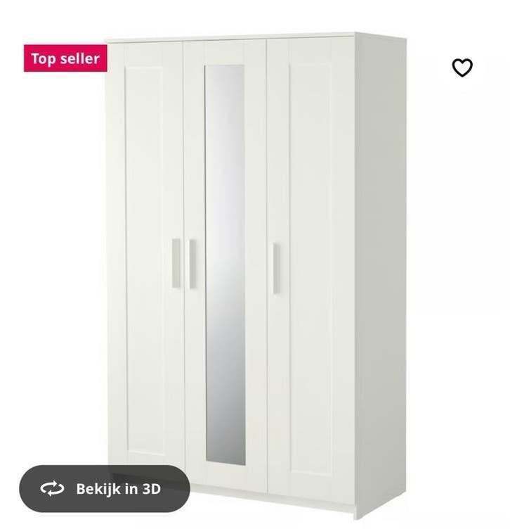 Brimnes IKEA kast, Huis en Inrichting, Kasten | Kledingkasten, Ophalen, Met deur(en), 100 tot 150 cm, Zo goed als nieuw