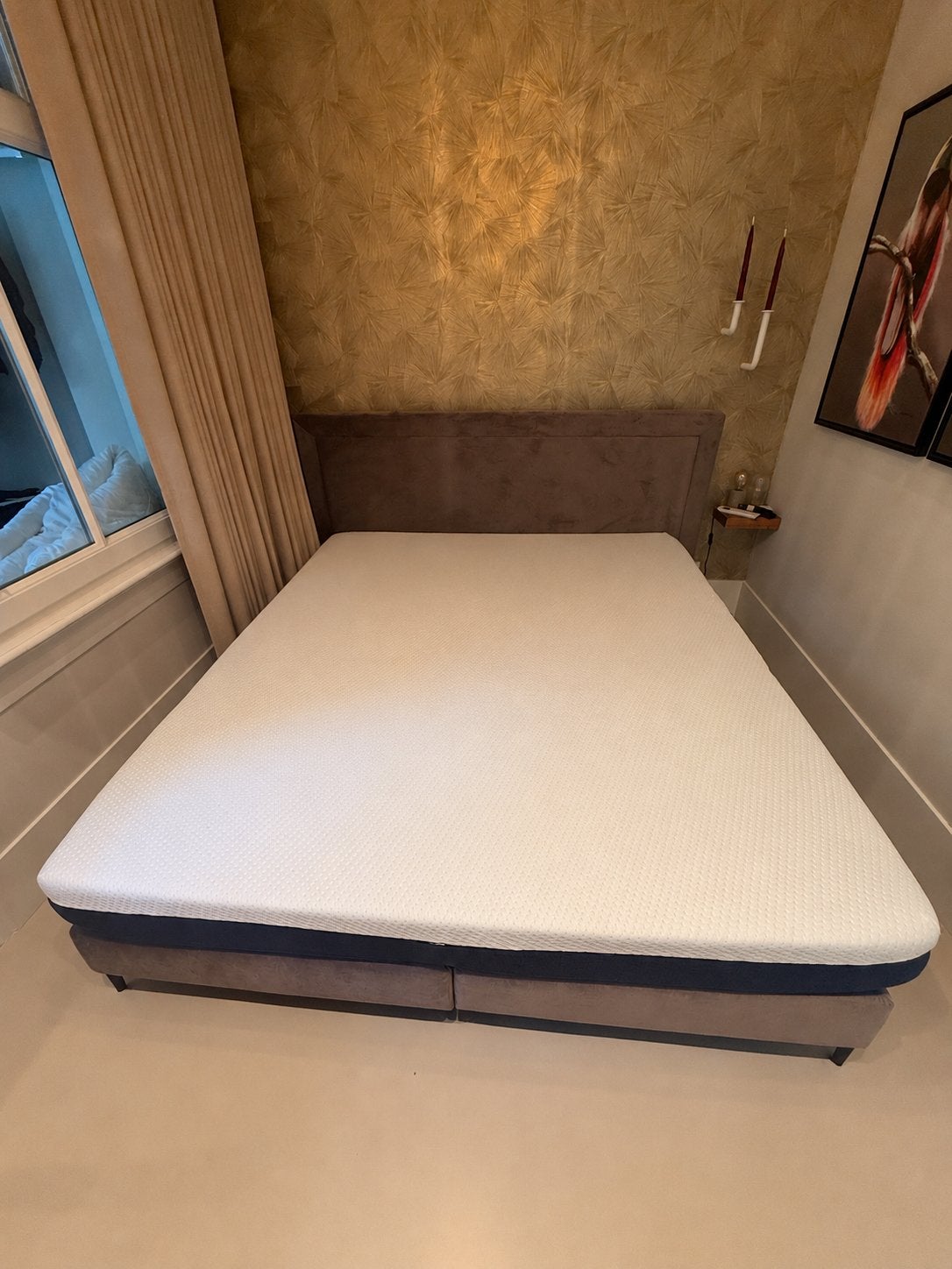 Matt sleeps boxspring en matras 180x200cm, Ophalen, Beige, Tweepersoons, Zo goed als nieuw
