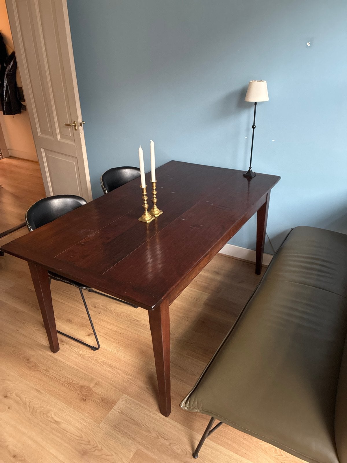 Massief houten eettafel met lades 160 x 90, Antiek en Kunst, Antiek | Meubels | Tafels, Ophalen