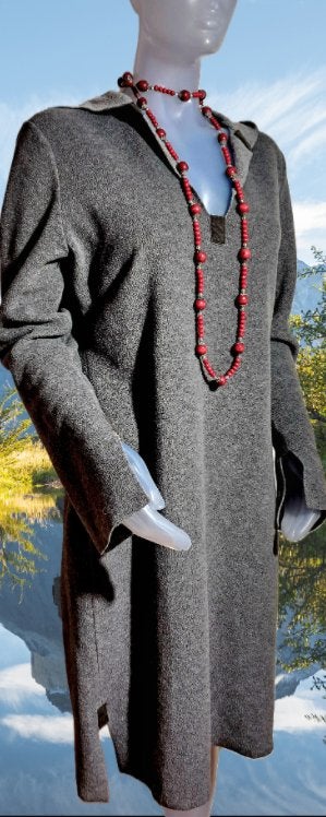 HENRIETTE STEFFENSEN 💎fleece jurk grijs mt M, Maat 38/40 (M), Henriette Steffensen, Verzenden, Zo goed als nieuw