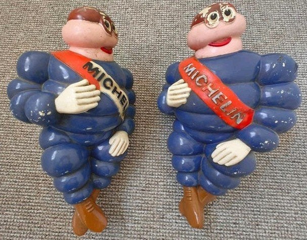 Vintage Michelin Truck Pop Bibendum Beelden - Set van 2, Ophalen of Verzenden, Gebruikt, Auto's