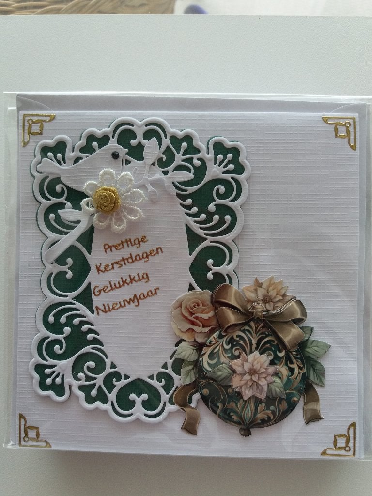 3D Kerstkaartje met kerstbal no. 66, Ophalen of Verzenden, Nieuw, Kerst