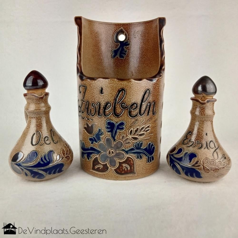 Steengoed Westerwald - set olie, azijn en uien, Ophalen of Verzenden