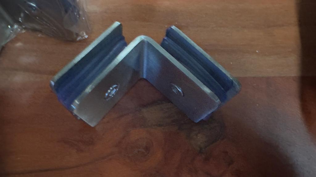 4x nwe glas in glas hoekklemmen, Ophalen of Verzenden, Nieuw, Glasplaat, Minder dan 80 cm
