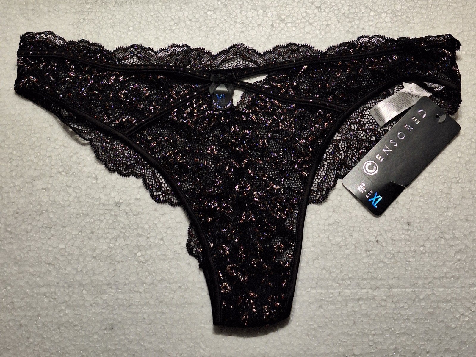 Sexy zwart-gouden slip van Censored XL (42-44), Censored, Verzenden, Zwart, Slip