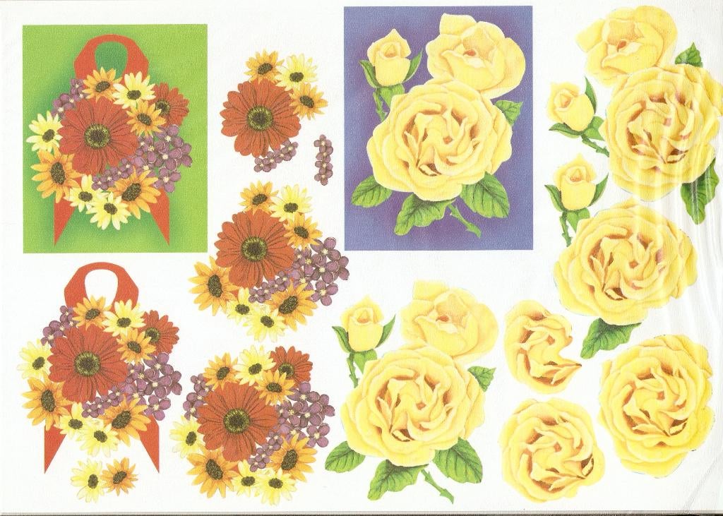 B63 knipvel bloemen rozen, Hobby en Vrije tijd, Kaarten | Zelf maken, Ophalen of Verzenden, Nieuw, Natuur, Knipvel