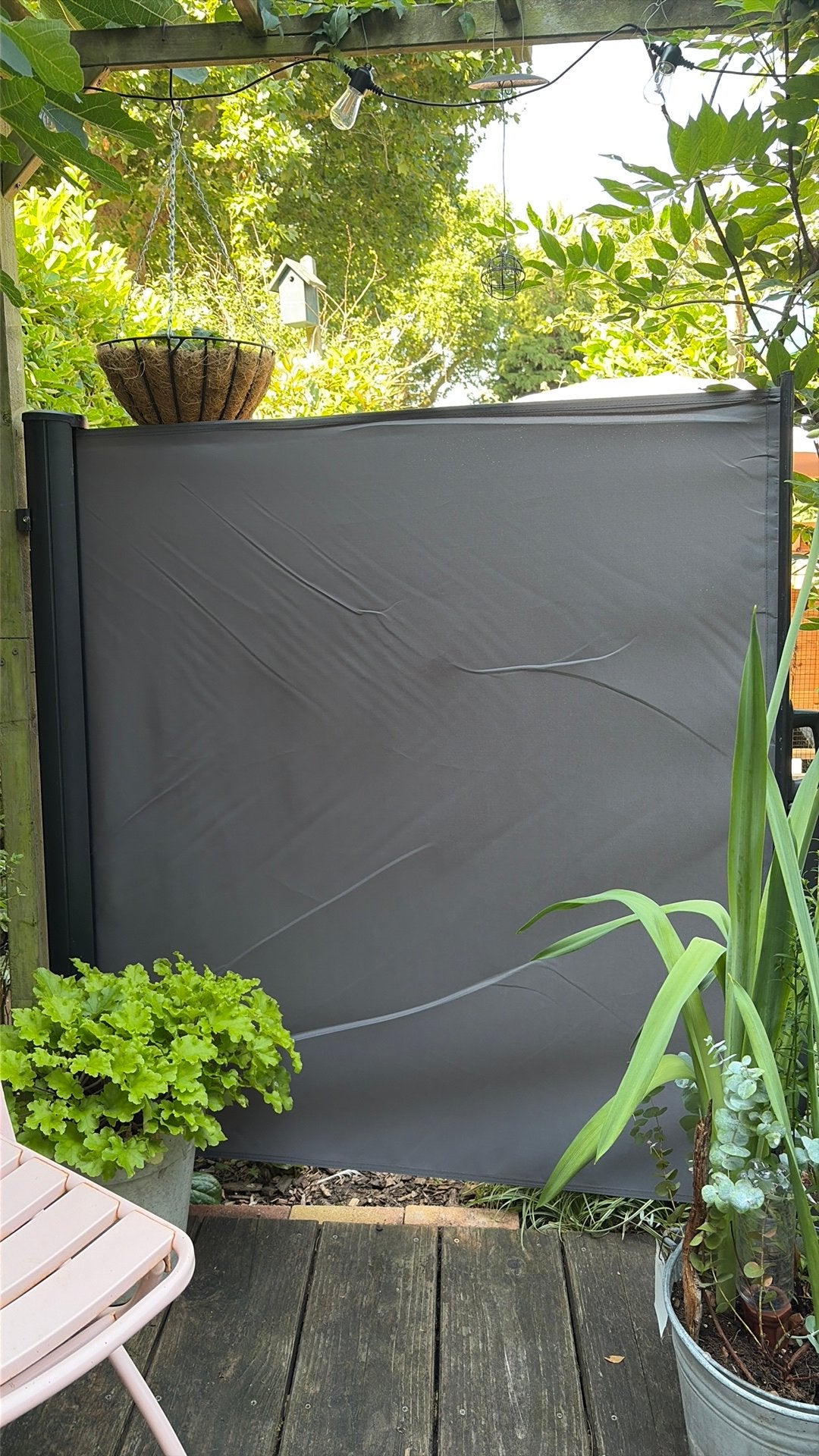 Windscherm uittrekbaar 3m lang, 1,5m hoog, Ophalen, Overige materialen, Gebruikt, 100 tot 150 cm