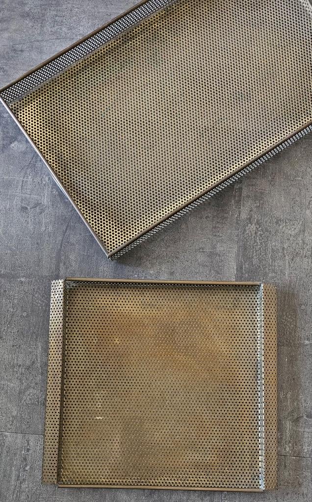 Franse ontwerper Mathieu Matégot - messing dienbladen - 1950, Ophalen of Verzenden, Metaal