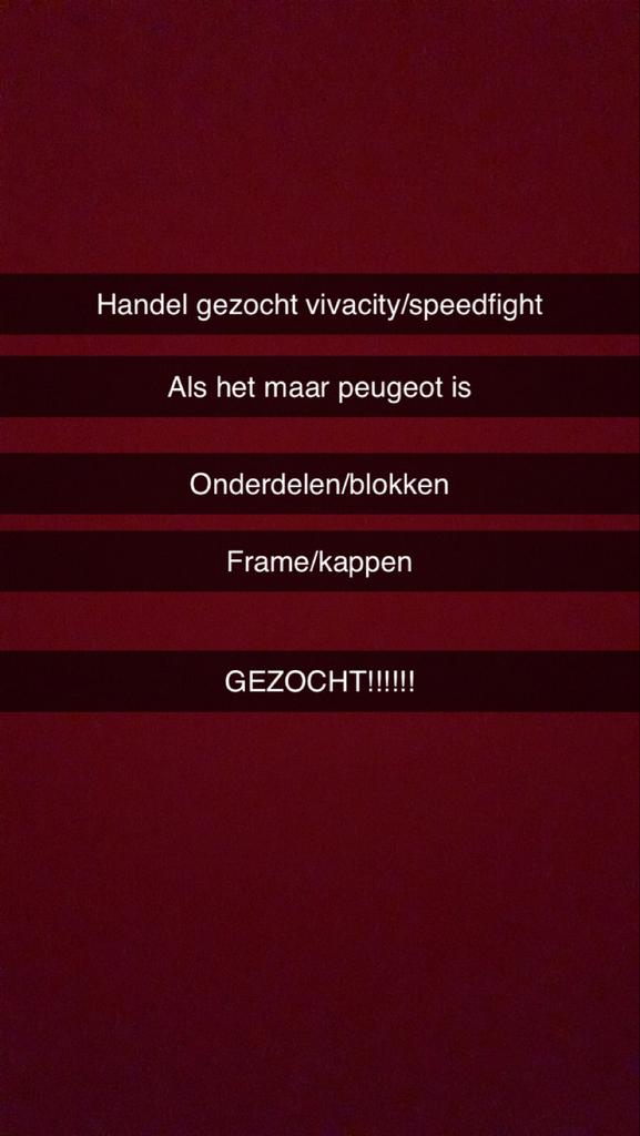 Gezocht: Peugeot Vivacity/Speedfight onderdelen en blokken, Ophalen, Gebruikt, Overige typen, Peugeot
