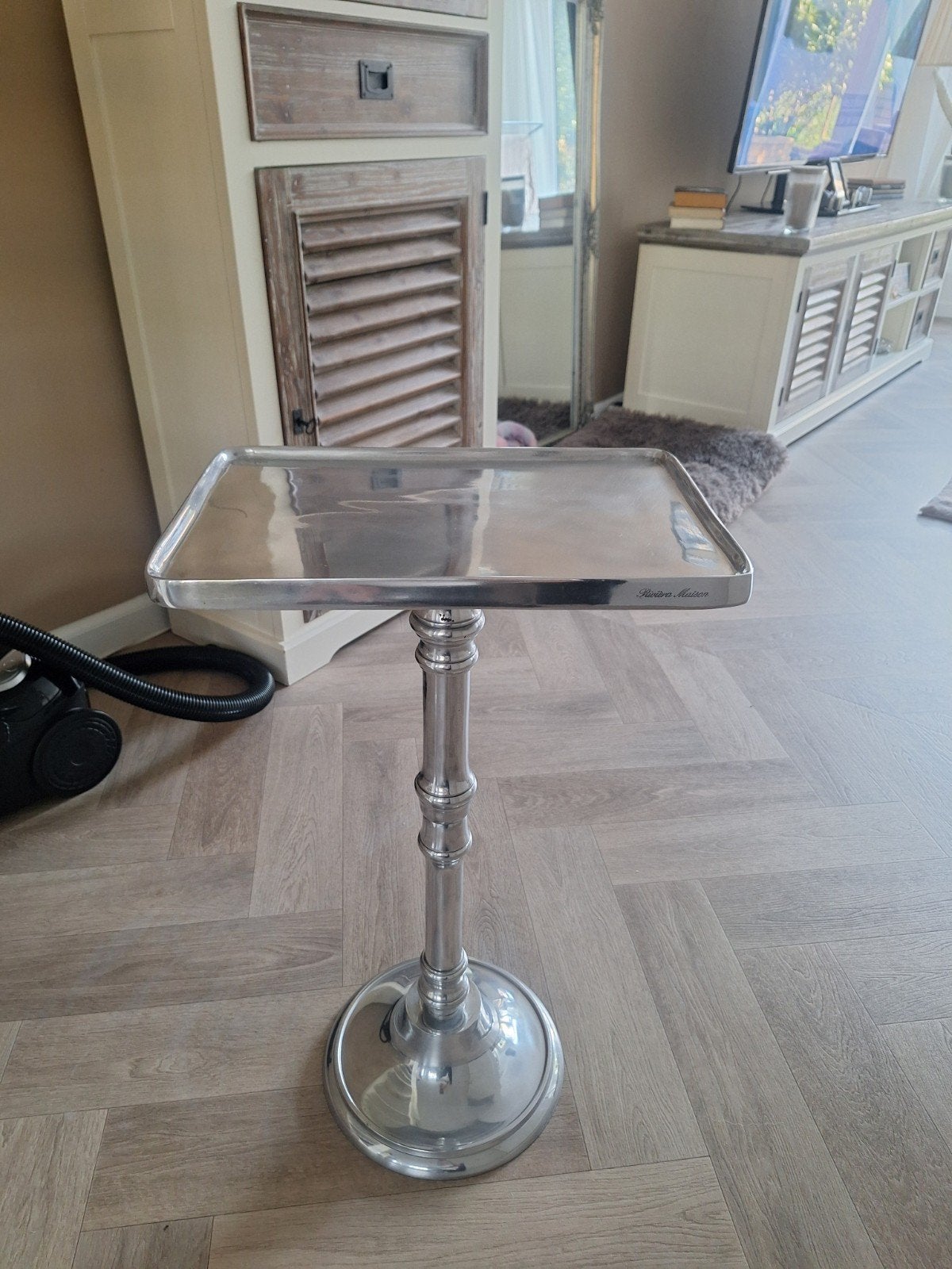 Riviera Maison bijzettafel, Minder dan 55 cm, Metaal of Aluminium, Landelijk, Modern, Riviera Maison, Ophalen of Verzenden