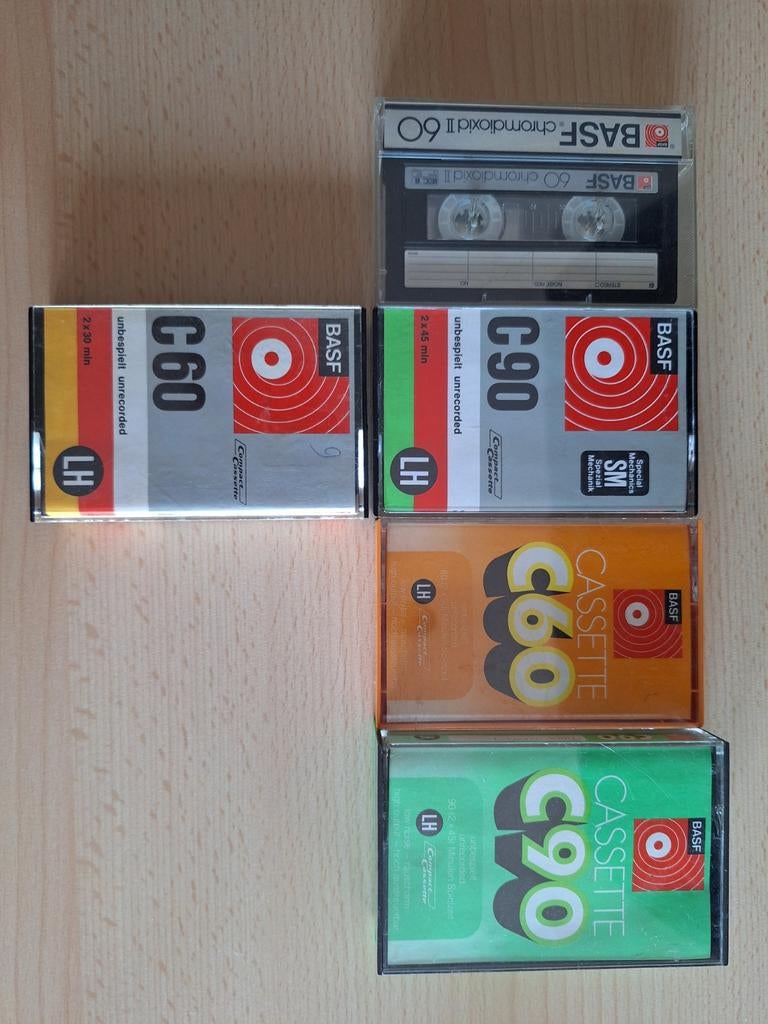 BASF LH en Chromdioxid II – 9 stuks – gebruikt, 2 t/m 25 bandjes, Overige genres, Ophalen of Verzenden, Met bewaardoos, rek of koffer