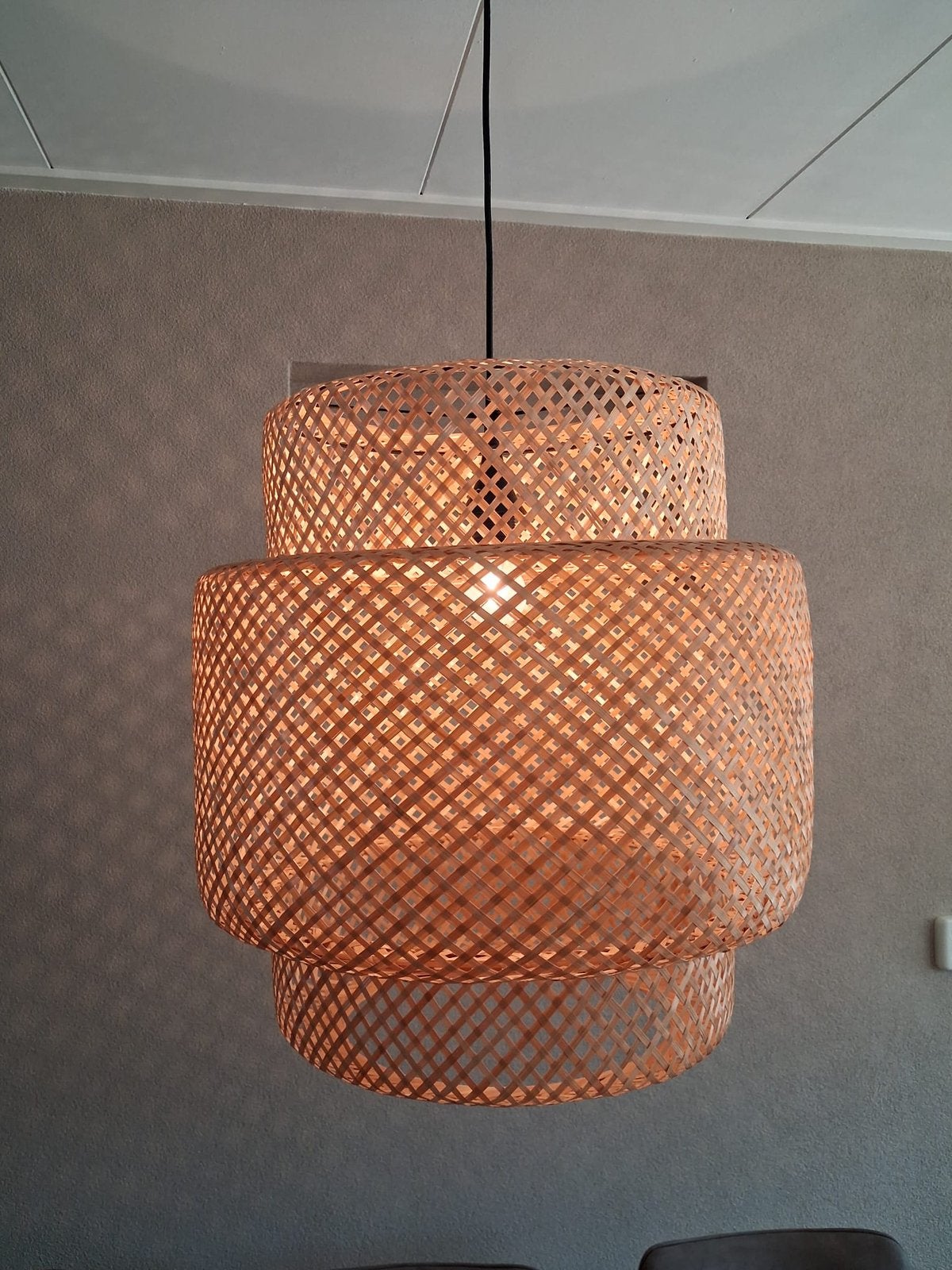 Ikea Sinnerlig hanglamp bamboe 50 cm, Ophalen, Zo goed als nieuw