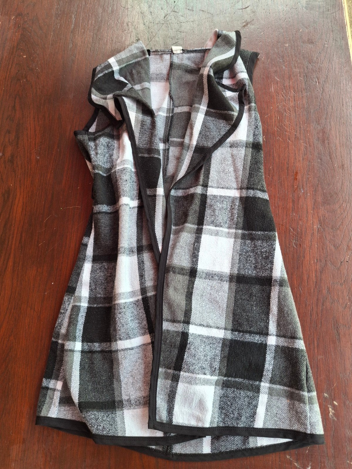 H&M Geruit Vest S – Zwart/Grijs/Wit, Zachte Stof, H&M, Zwart, Ophalen of Verzenden, Maat 36 (S)