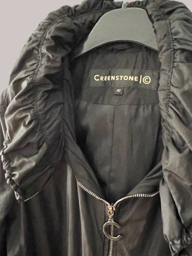 CREENSTONE prachtige zwarte tussen jas in maat 42, Verzenden, Zwart, Creenstone, Maat 42/44 (L)