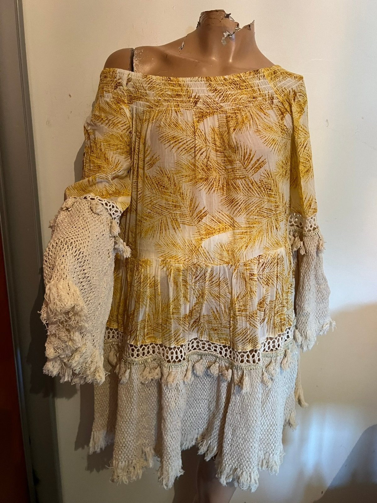 NJ COUTURE jurk maat M  origineel ZGAN beige goud, Maat 38/40 (M), F, G, R