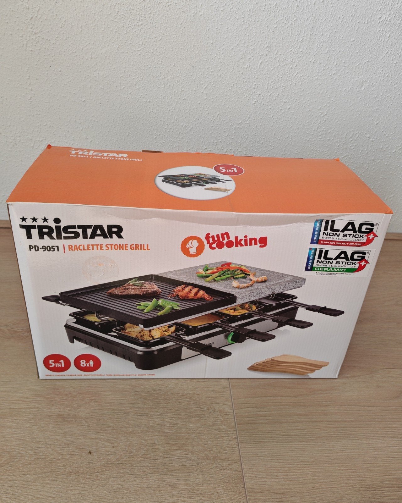 Tristar PD-9051 Raclette Stone Grill 5-in-1 voor 8 personen, Ophalen of Verzenden, Nieuw, 8 personen of meer