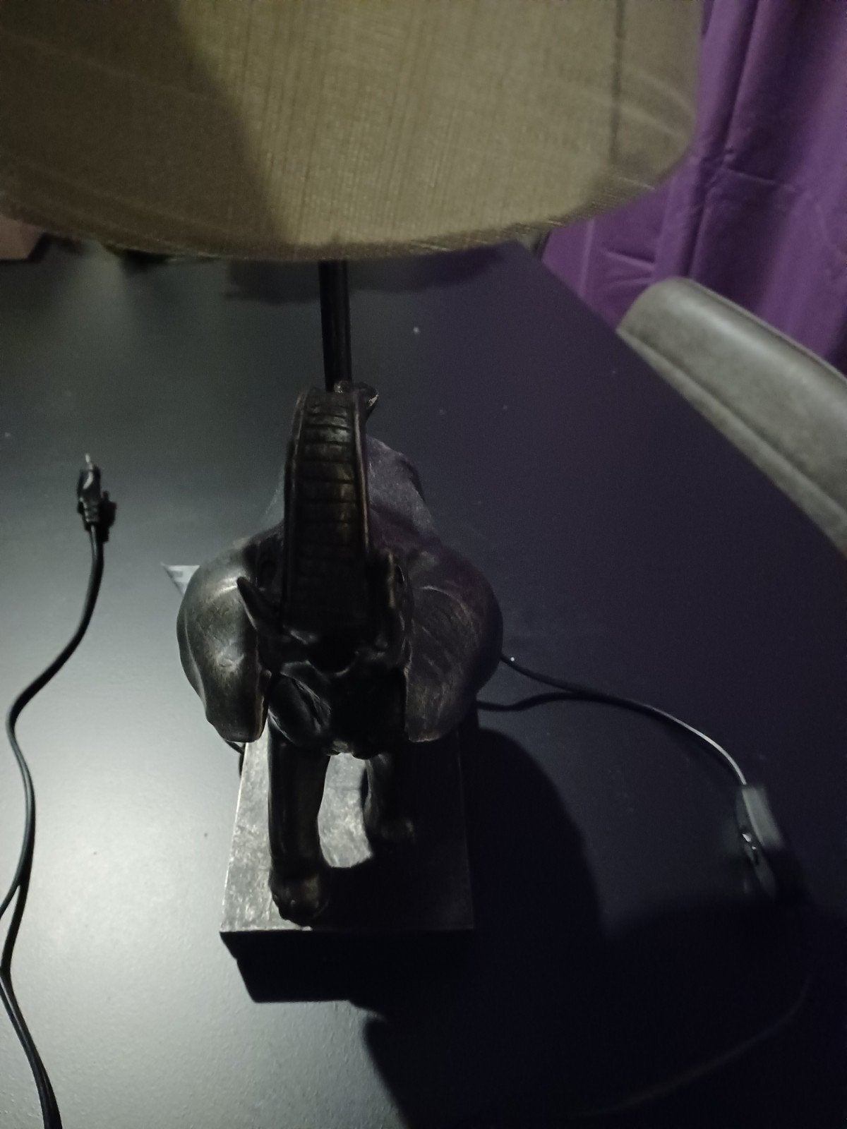olifant lamp, 47 cm, Natuurlijk materiaal, E14 (klein), Zo goed als nieuw