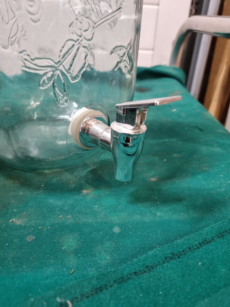 drankdispenser glas met vogels en kraantje, Ophalen of Verzenden, 'T Olde Gre-j, Info@toldegrej.nl, Endepoelstraat 20f Didam