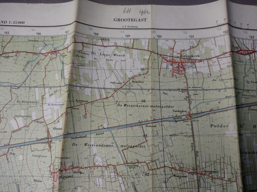 6 H Grootegast Kornhorn Niekerk Doezum Plattegrond 1962, Ophalen of Verzenden