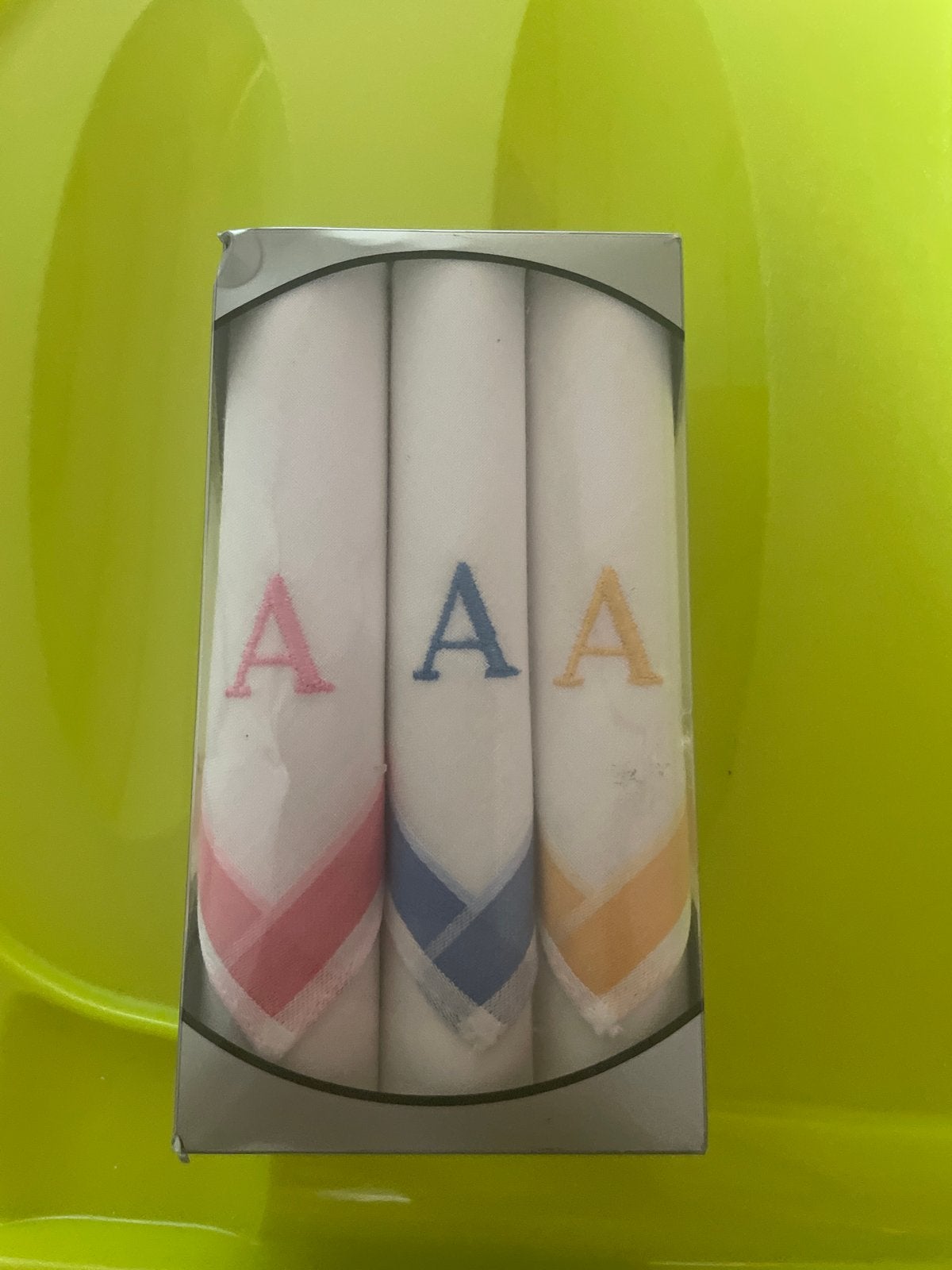 Set van 3 dameszakdoeken met letter A, Ophalen of Verzenden
