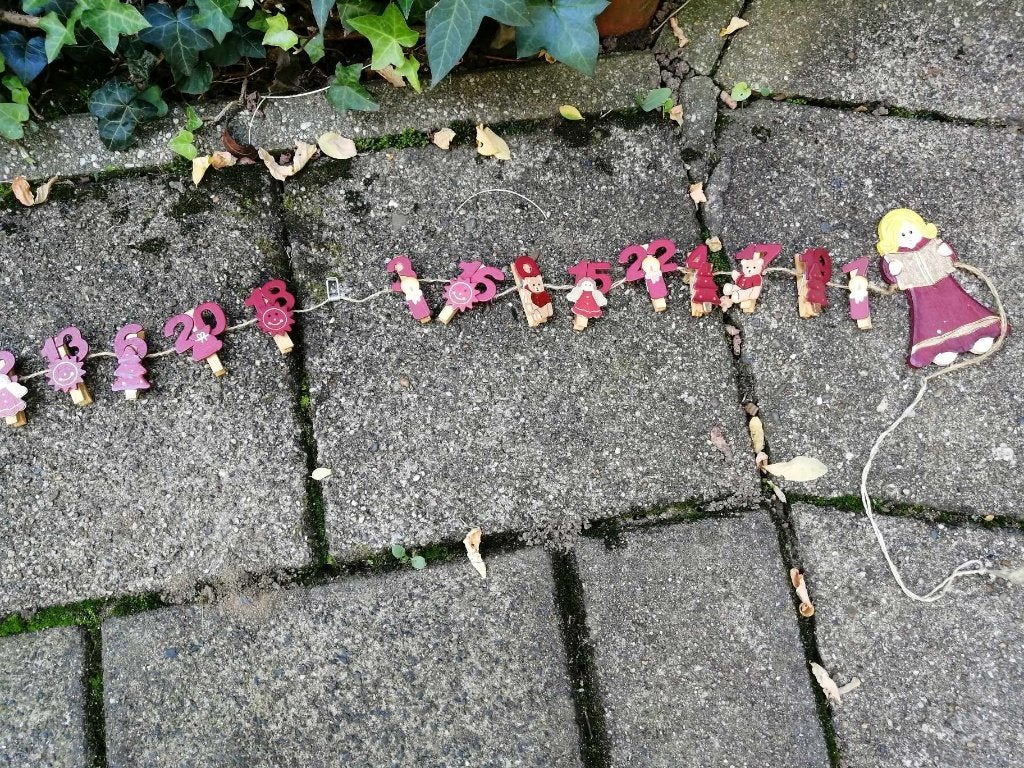 Houten kerst kaartenslinger, Ophalen, Gebruikt