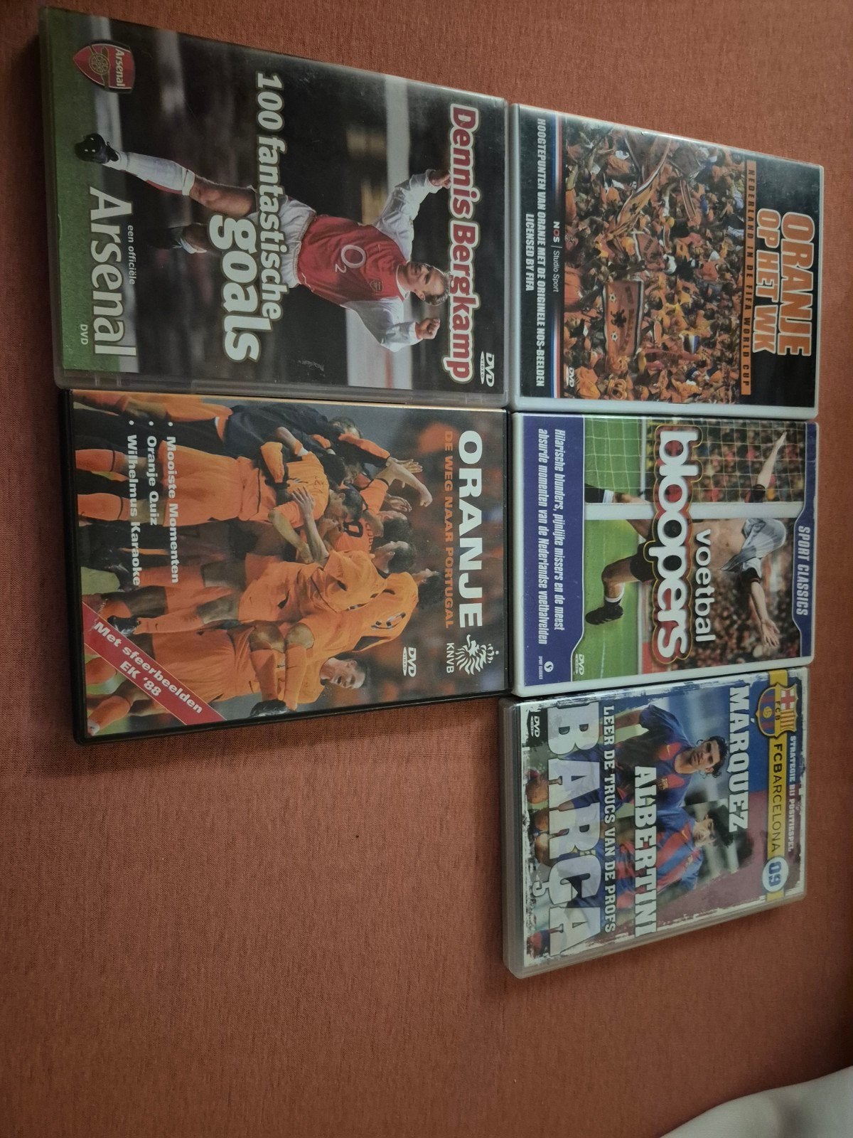 Voetbal DVD Collectie: Bergkamp, Oranje, Bloopers, Barcelona, Cd's en Dvd's, Gebruikt, Nederlands, Voetbal, Ophalen of Verzenden