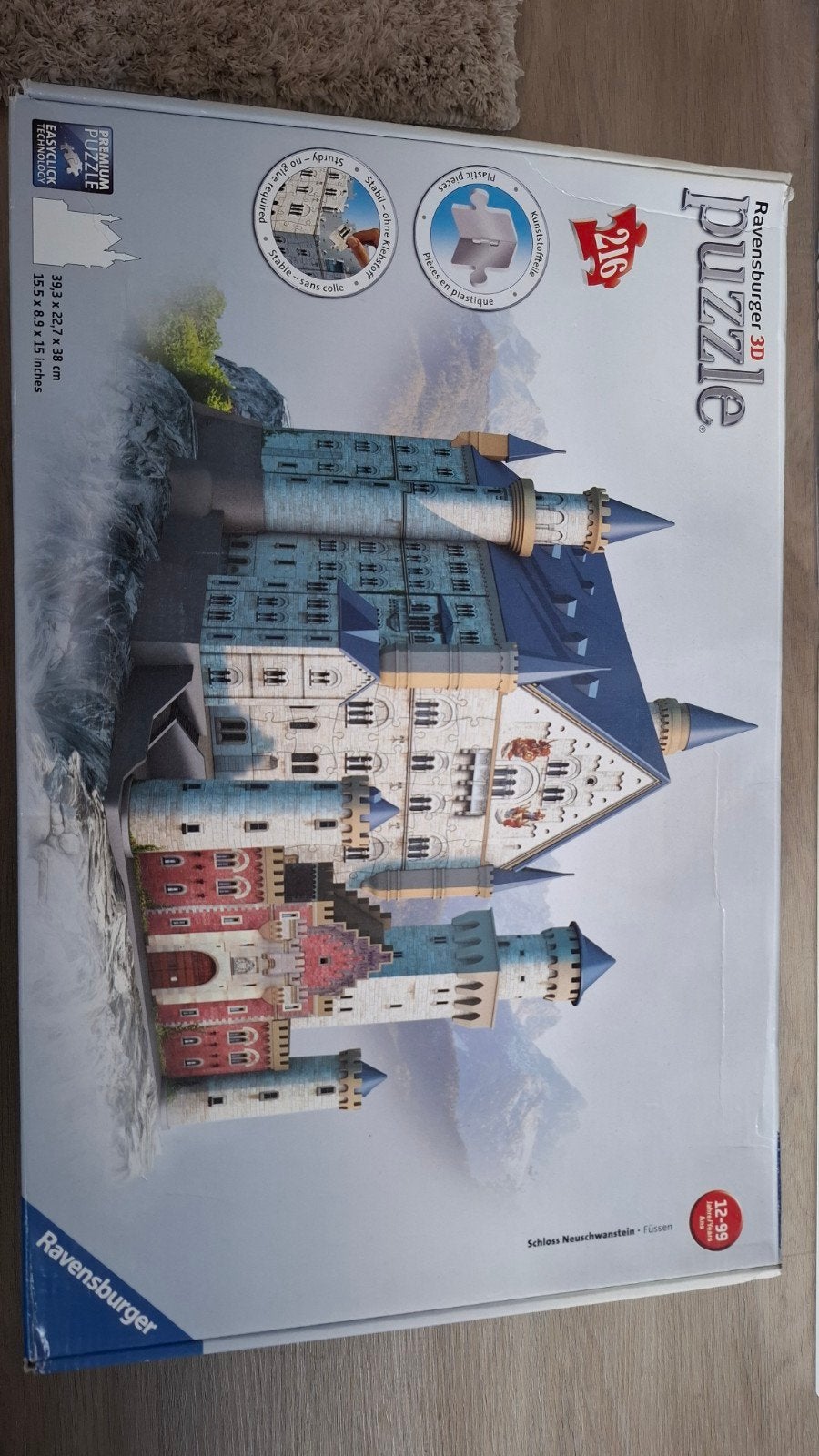 Ravensburger 3D Puzzel Neuschwanstein Kasteel 216 stukjes, Ophalen of Verzenden
