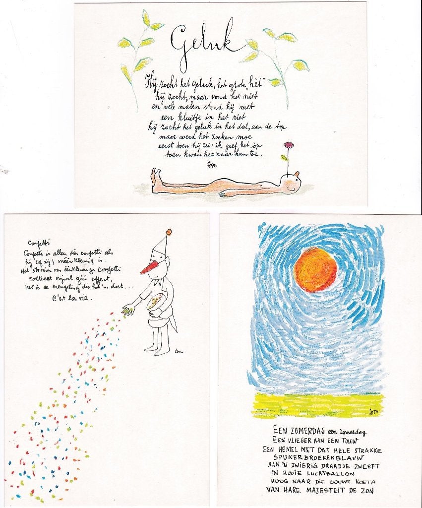 Toon Hermans, set 6xvoor het kind 1987- versjes met tekening, Verzamelen, Ophalen, Nieuw, Foto of Kaart